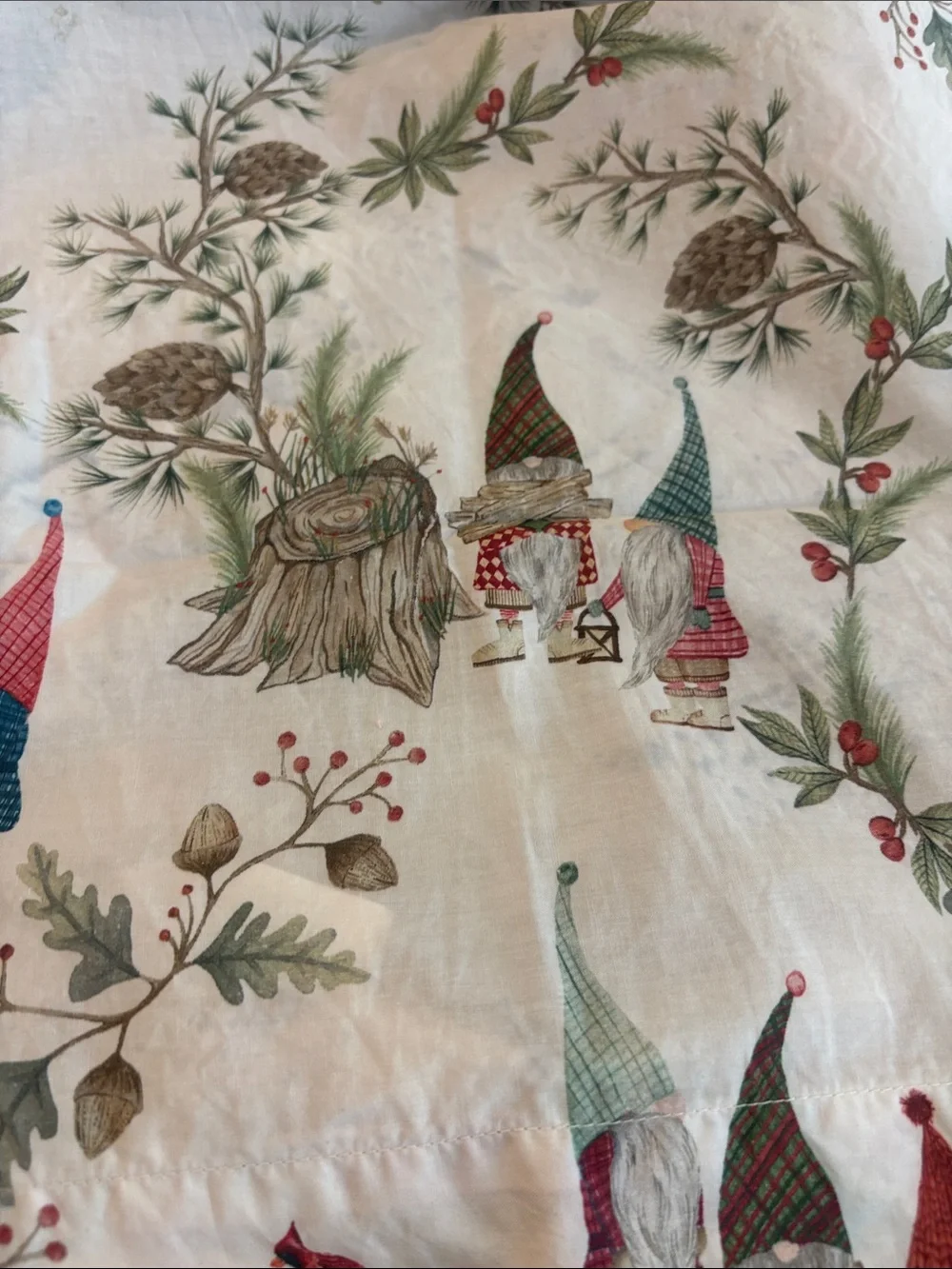 Pottery Barn Gnome Print Pillow Cover